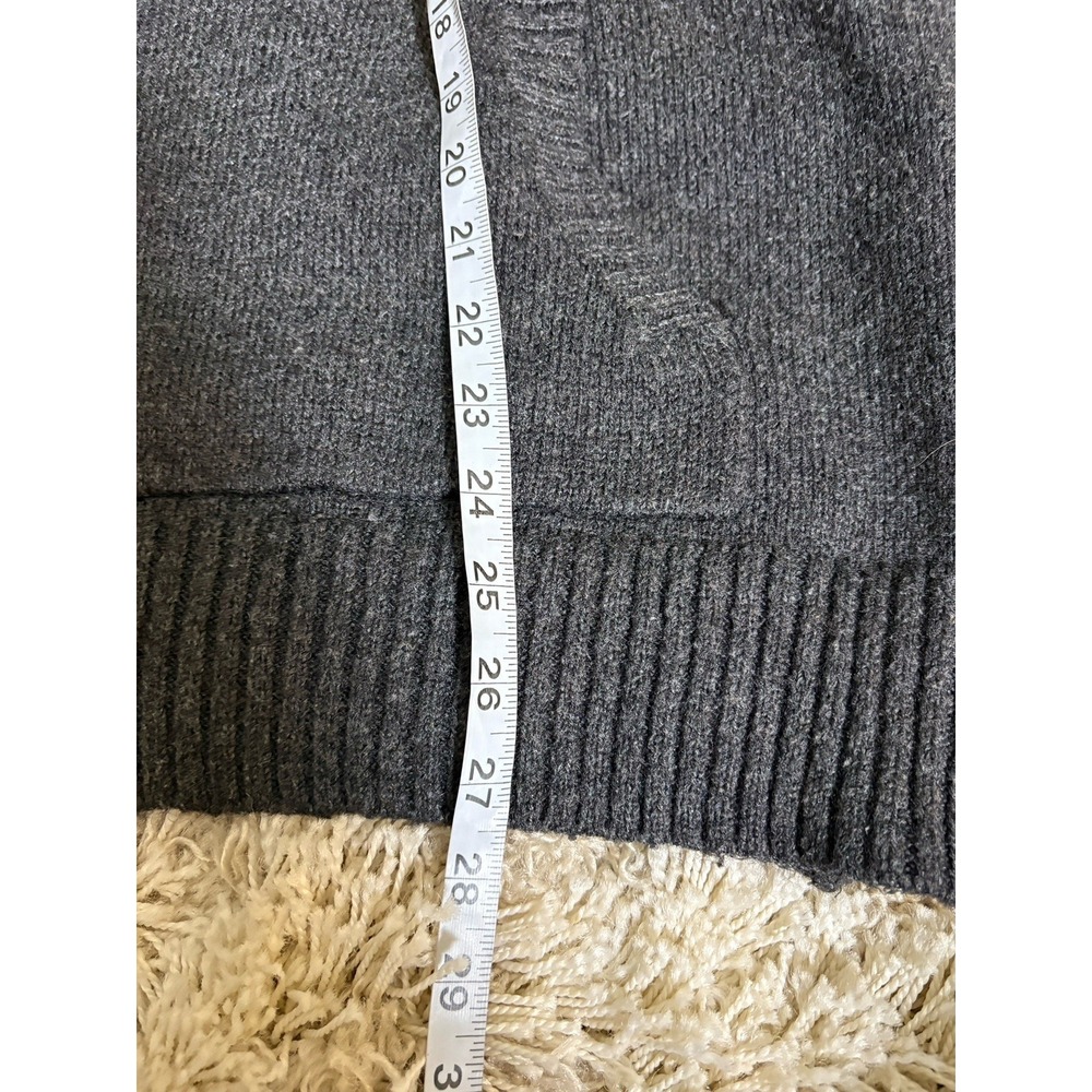 American Eagle Sweater Mens Size M Gray Aztec Southwestern Hooded Wool Blend - Picture 9 of 11